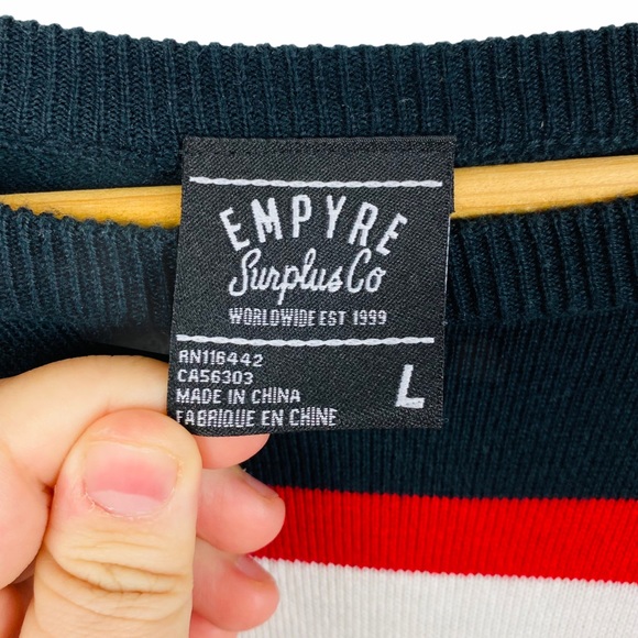 Empyre Surplus Co. Beer Collegiate Fraternity Crewneck Pullover Knit Sweater L - Picture 8 of 9